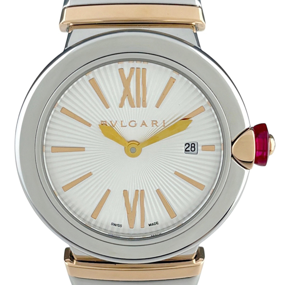 Bulgari BVLGARI Lucea LUP28SG Watch, Stainless Steel, Pink Gold, Quartz, Silv...